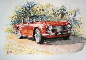 Painting of sports car