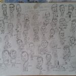 Progress of a big group caricature