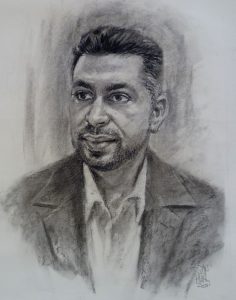 Charcoal portrait by Stan Hurr