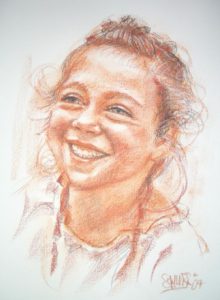 Girl Sanguine Portrait by Stan Hurr