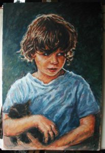 Oil Painting Boy by Stan Hurr