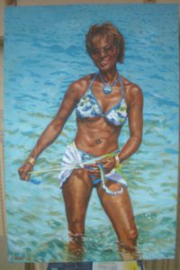 Beach Oil Painting by Stan Hurr