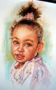 Young Girl Colour Pastel Portrait by Stan Hurr