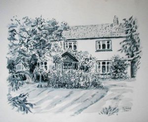 Watercolour House Black and White by Stan Hurr