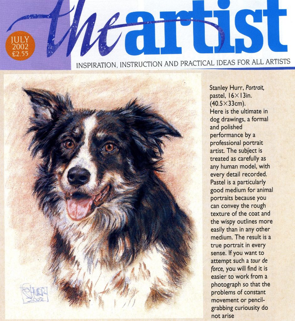 Review of Stan Hurr dog portrait in The Artist magazine